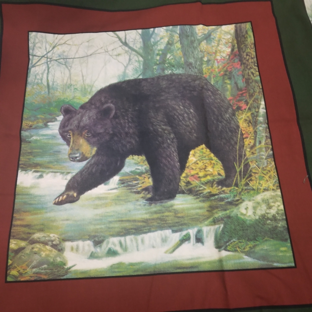 FABRIC Marshall Dry Goods Co. "Black Bear" Pattern #011, 4 Pillow Panels - Picture 6 of 12